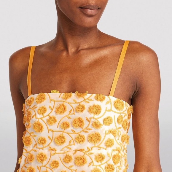 THREE GRACES Embroidered Marigold Mini Dress size 6 - Picture 13 of 15